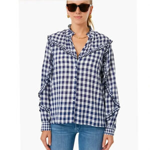 The Shirt Rochelle Behrens The Navy Check Sacha Shirt